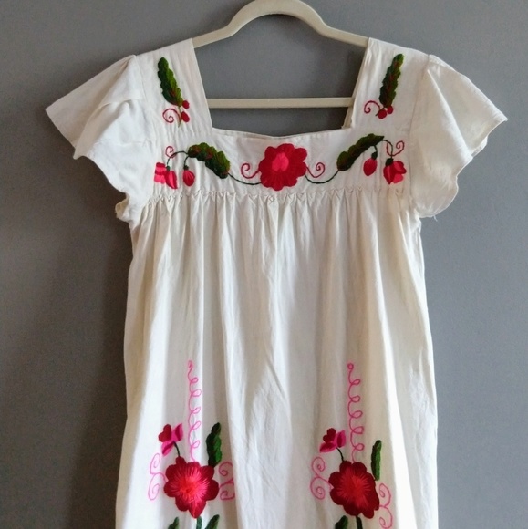 SOLD Vintage Handmade Embroidered Maxi Dress - Picture 6 of 8